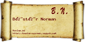 Bástár Norman névjegykártya